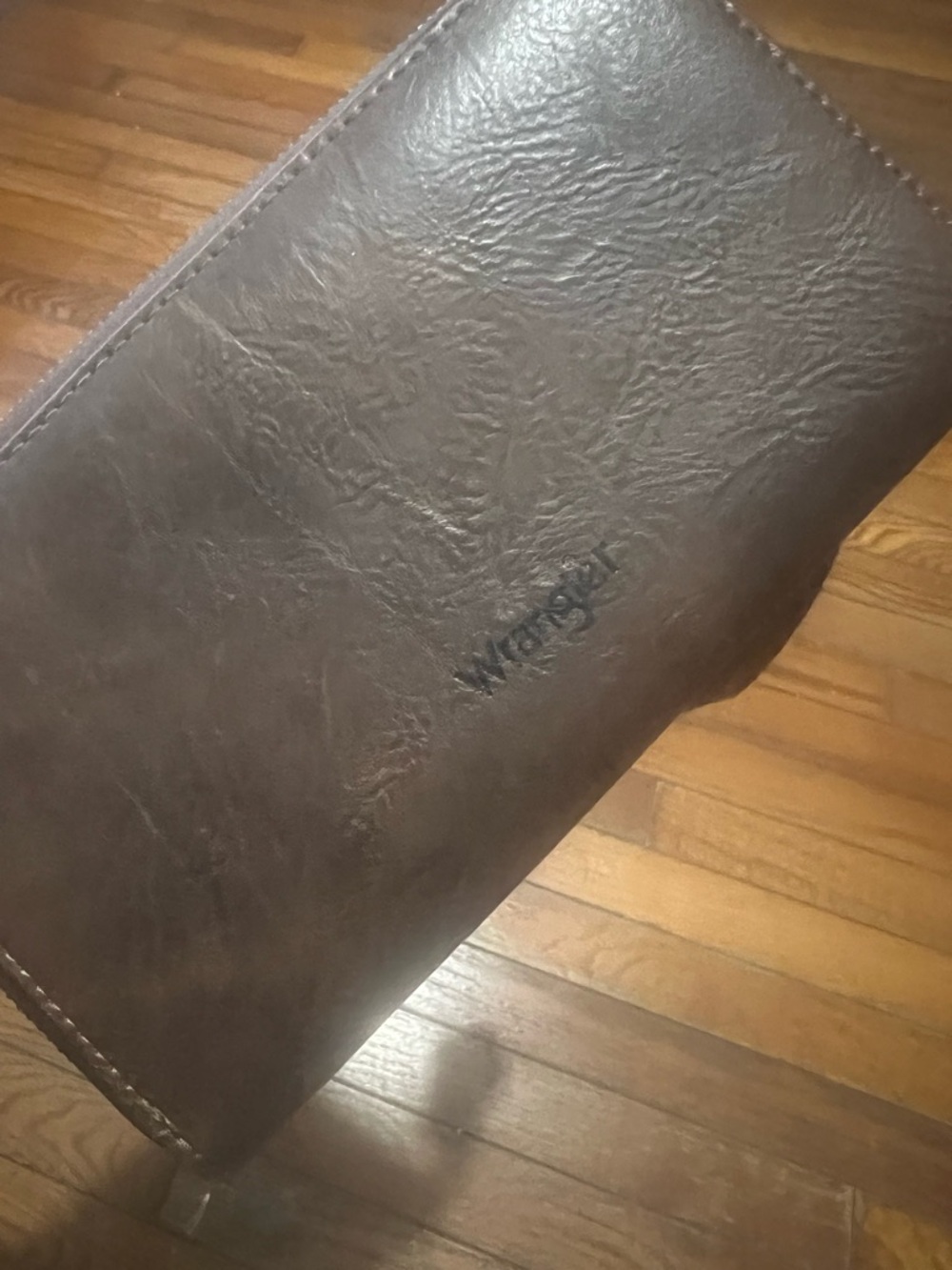 Wrangler Dark Brown Leather Zip-Around Wallet - Picture 10 of 12